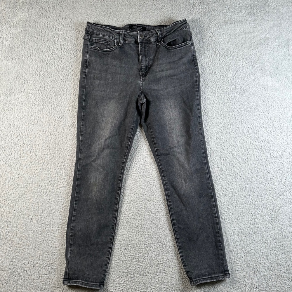 Judy Blue Boyfriend Fit Jeans Womens Sz 11 30x28 Black Mid Rise Grunge Stretch